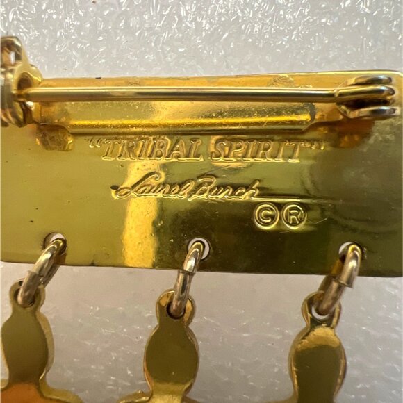 Tribal Unity Laurel Burch Enamel Brooch Pin Jewelry 1993 Spirit Series Kinetic - Picture 6 of 15